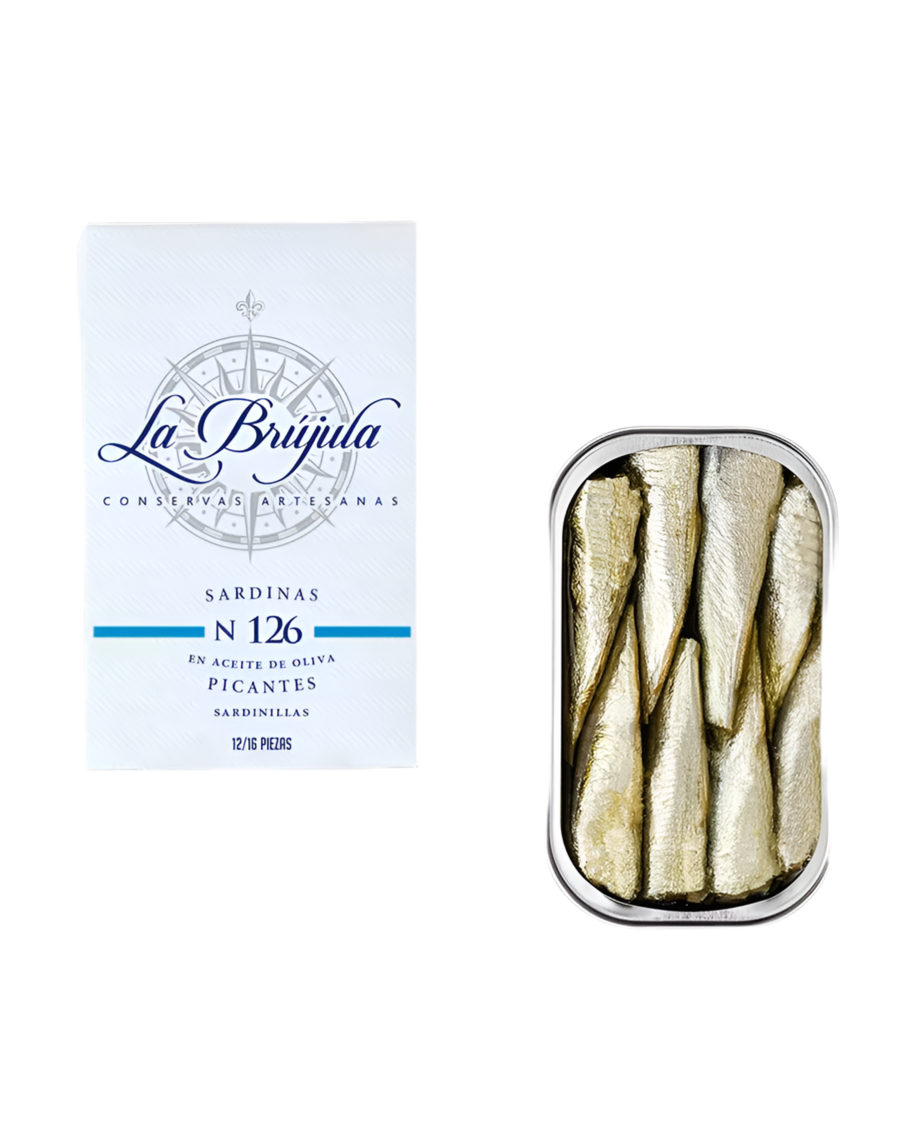 SARDINAS PICANTES EN AOVE LA BRUJULA