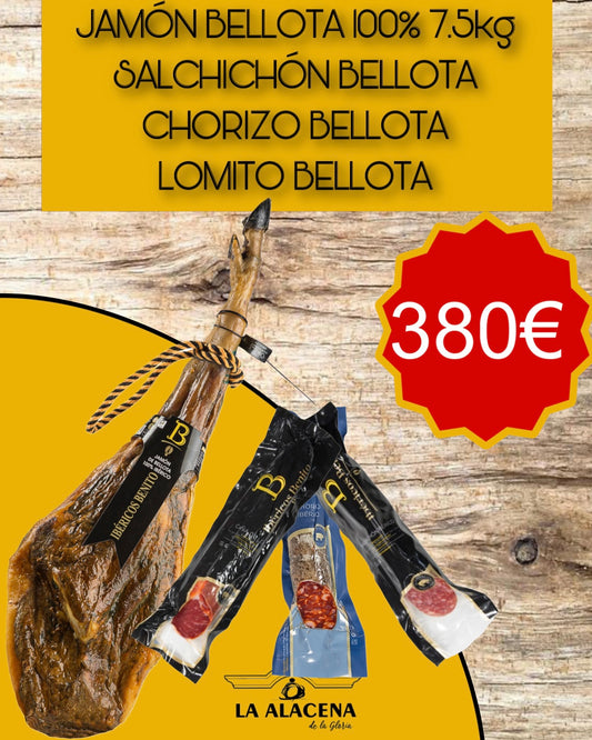 LOTE JAMÓN BELLOTA 100% BRIDA NEGRA